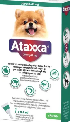 KRKA Ataxxa Krople na kleszcze i pchły dla psa do 4kg op. 1x0,4ml