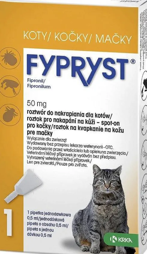 KRKA Fypryst Spot On Krople na kleszcze i pchły dla kota op. 1 pipeta