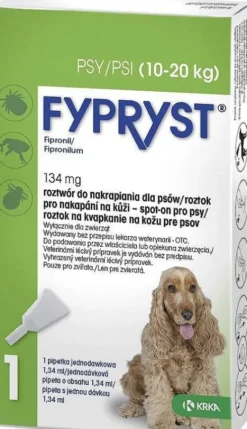KRKA Fypryst Spot On Krople na kleszcze i pchły dla psa 10-20kg op. 1 pipeta