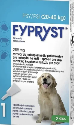 KRKA Fypryst Spot On Krople na kleszcze i pchły dla psa 20-40kg op. 1 pipeta