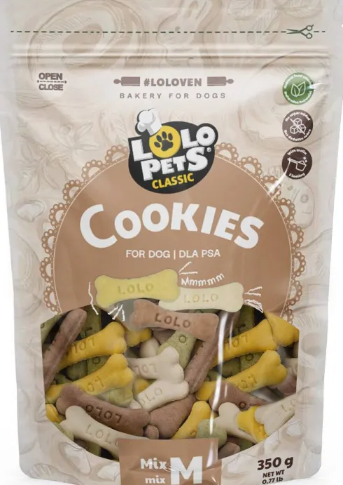 LoLo Pets Ciastka MIX smaków dla psa rozm. M op. 350g nr kat. 80801