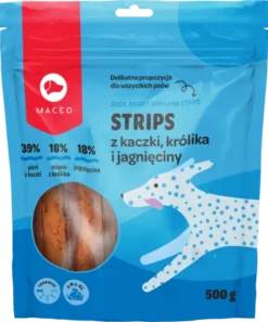 Maced Przysmak Strips Kaczka&Królik&Jagnięcina dla psa op. 500g WYPRZEDAŻ