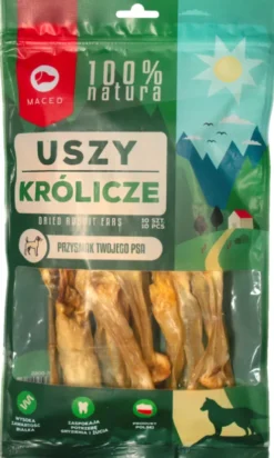 Maced Uszy suszone królicze naturalne dla psa op. 10szt