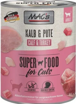 Mac's Adult Cielęcina z indykiem Mokra Karma dla kota op. 800g Pakiet 6szt.