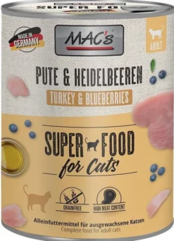Mac's Adult Indyk z borówką Mokra Karma dla kota op. 800g Pakiet 6szt.