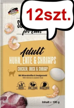 Mac's Adult Kurczak, kaczka i krewetki Mokra Karma dla kota op. 100g Pakiet 12szt.