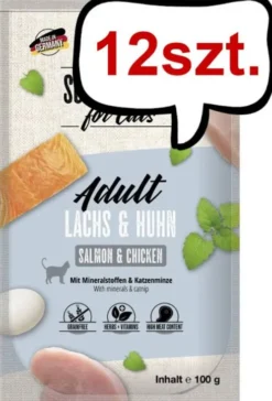 Mac's Adult Łosoś z kurczakiem Mokra Karma dla kota op. 100g Pakiet 12szt.