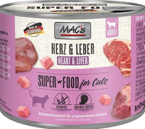 Mac's Adult Serce z wątróbką Mokra Karma dla kota op. 200g Pakiet 6szt.