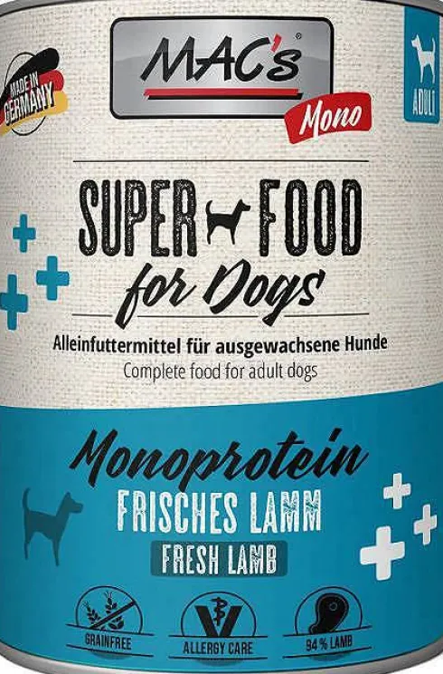 Mac's Adult Superfood Monoprotein Jagnięcina Mokra Karma dla psa op. 800g Pakiet 6szt.
