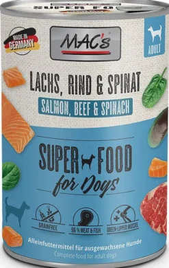 Mac's Adult Superfood Łosoś ze szpinakiem Mokra Karma dla psa op. 400g Pakiet 6szt.