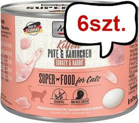 Mac's Kitten Indyk z królikiem Mokra Karma dla kociąt op. 200g Pakiet 6szt.