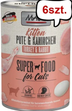 Mac's Kitten Indyk z królikiem Mokra Karma dla kociąt op. 400g Pakiet 6szt.