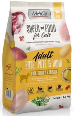 Mac's Superfood Adult Duck&Turkey&Chicken Sucha Karma dla kota op. 1.5kg