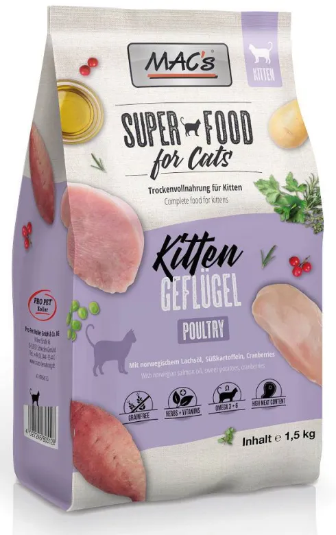 Mac's Superfood Kitten Poultry Sucha Karma dla kociąt op. 1.5kg