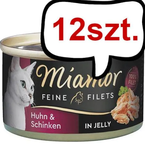 Miamor Feine Filets Adult Kurczak i szynka Mokra Karma dla kota op. 100g Puszka Pakiet 12szt.