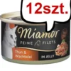 Miamor Feine Filets Adult Tuńczyk i jajo przepiórki Mokra Karma dla kota op. 100g Puszka Pakiet 12szt.