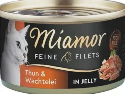 Miamor Feine Filets Adult Tuńczyk i jajo przepiórki Mokra Karma dla kota op. 100g Puszka Pakiet 12szt.