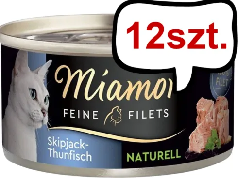 Miamor Feine Filets Naturell Adult Tuńczyk (Skipjack-Thunfisch) Mokra Karma dla kota op. 80g Pakiet 12szt.