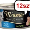 Miamor Feine Filets Naturell Adult Tuńczyk i krewetki Mokra Karma dla kota op. 80g Pakiet 12szt.