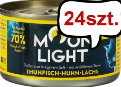 Moonlight Dinner nr 4 Tuńczyk, kurczak i łosoś Mokra Karma dla kota op. 80g Pakiet 24szt.