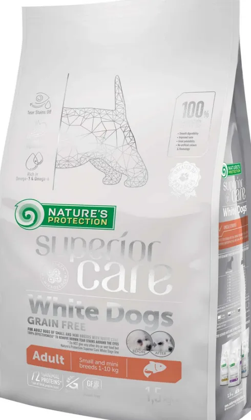 Nature's Protection Superior Care Adult Small Salmon Sucha Karma dla psa op. 1.5kg + Przysmak NP SC Snacks op.75g GRATIS
