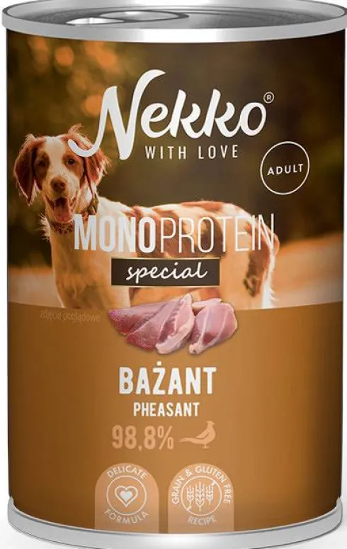 Nekko Monoprotein Special Adult Bażant Mokra Karma dla psa op. 400g WYPRZEDAŻ