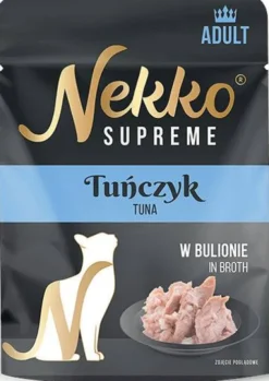 Nekko Supreme Adult Tuńczyk w bulionie Mokra Karma dla kota op. 70g Pakiet 12szt. WYPRZEDAŻ