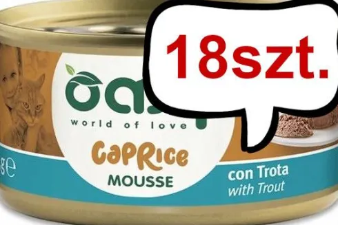 Oasy Caprice Adult Mousse with Trout Mokra Karma dla kota op. 85g Pakiet 18szt.