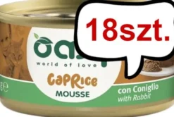 Oasy Caprice Adult Mousse with Rabbit Mokra Karma dla kota op. 85g Pakiet 18szt.