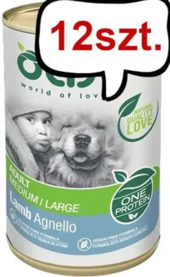 Oasy One Protein Adult Medium/Large Lamb mokra karma dla psa op. 400g Pakiet 12szt.