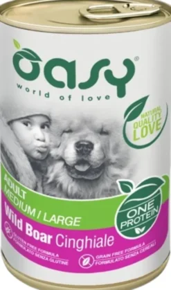 Oasy One Protein Adult Medium/Large Wild Boar mokra karma dla psa op. 400g Pakiet 12szt.