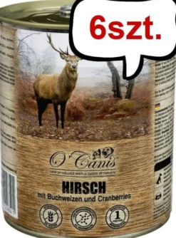 O'Canis Jeleń z kaszą gryczaną Mokra Karma dla psa op. 800g Pakiet 6szt.