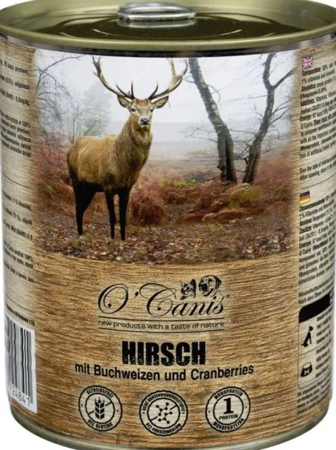 O'Canis Jeleń z kaszą gryczaną Mokra Karma dla psa op. 800g Pakiet 6szt.