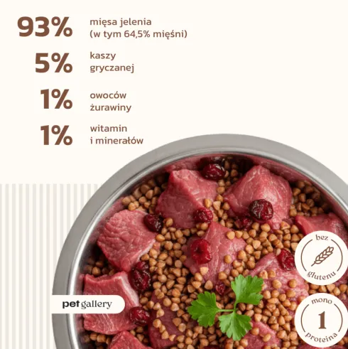O'Canis Jeleń z kaszą gryczaną Mokra Karma dla psa op. 400g