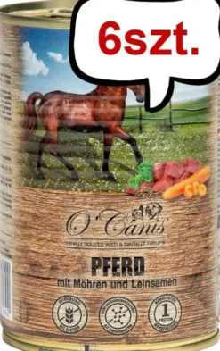 O'Canis Konina z WARZYWAMI i siemieniem lnianym Mokra Karma dla psa op. 800g Pakiet 6szt.