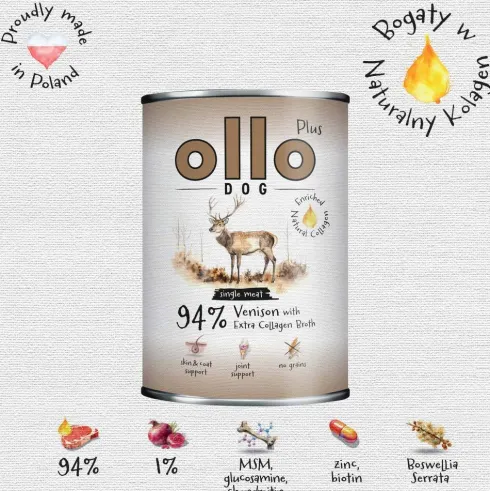 Ollo Plus Kolagen Venison Mokra Karma dla psa op. 400g