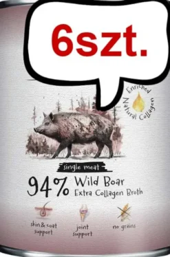 Ollo Plus Kolagen Wild Boar Mokra Karma dla psa op. 800g Pakiet 6szt.