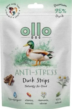 Ollo Przysmaki Air-Dried Anti-Stress Duck Strips dla psa op. 80g