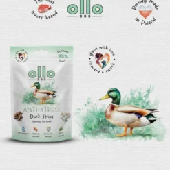 Ollo Przysmaki Air-Dried Anti-Stress Duck Strips dla psa op. 80g