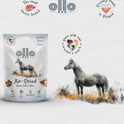 Ollo Przysmaki Air-Dried Horse Soft Cubes dla psa op. 80g