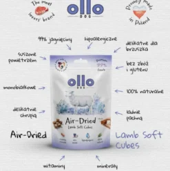 Ollo Przysmaki Air-Dried Lamb Soft Cubes dla psa op. 80g