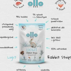 Ollo Przysmaki Air-Dried Light Rabbit Strips dla psa op. 80g