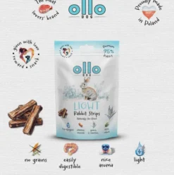 Ollo Przysmaki Air-Dried Light Rabbit Strips dla psa op. 80g