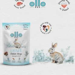 Ollo Przysmaki Air-Dried Light Rabbit Strips dla psa op. 80g