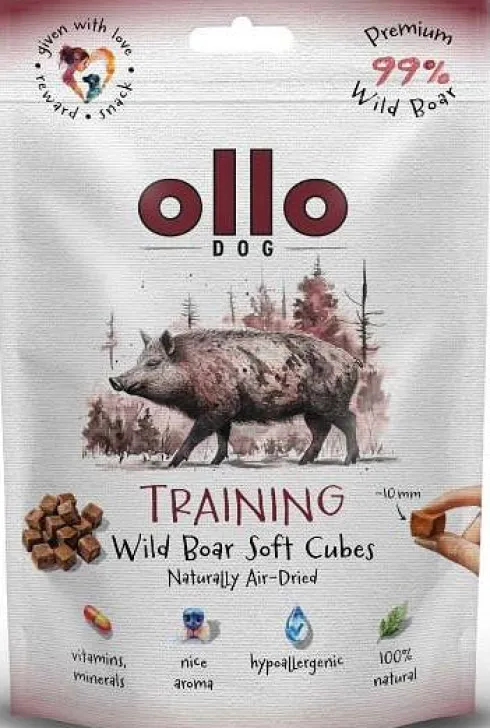 Ollo Przysmaki Training Wild Boar Soft Cubes dla psa op. 80g