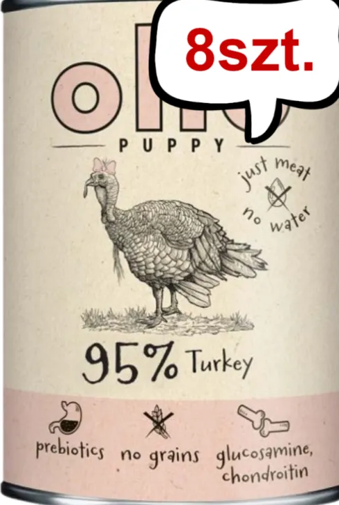 Ollo Puppy Pure Turkey Mokra Karma dla szczeniąt op. 400g Pakiet 8szt.
