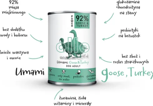 Ollo Umami Goose&Turkey Mokra Karma dla psa op. 400g Pakiet 8szt.
