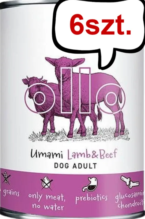 Ollo Umami Lamb&Beef Mokra Karma dla psa op. 850g Pakiet 6szt.