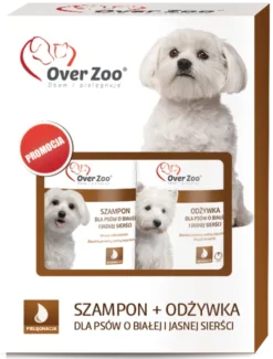 Over Zoo Zestaw Szampon poj. 250ml + odżywka dla psa o białej i jasnej sierści poj. 240ml