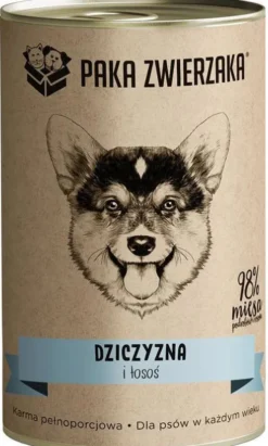 Paka Zwierzaka Dziczyzna i łosoś Mokra karma dla psa op. 400g